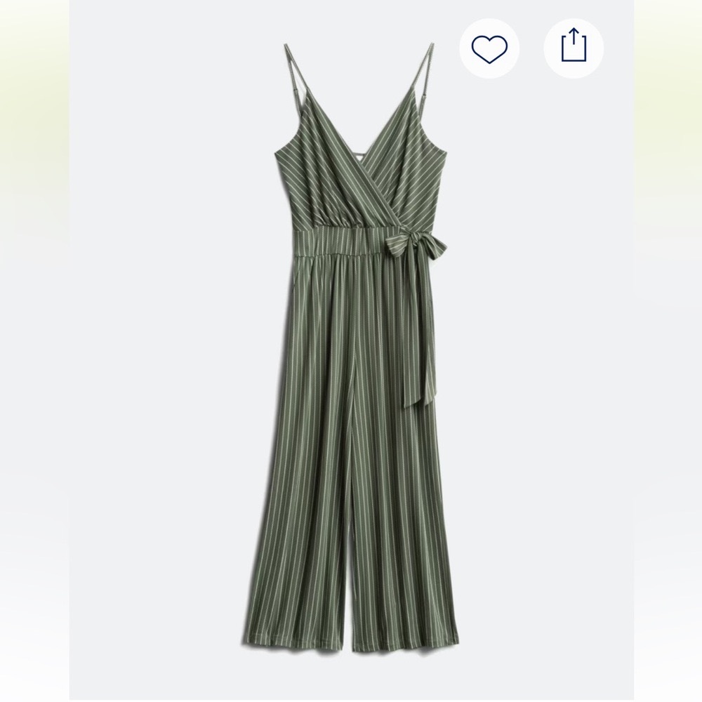Kaileigh Teal and White Striped Jumpsuit